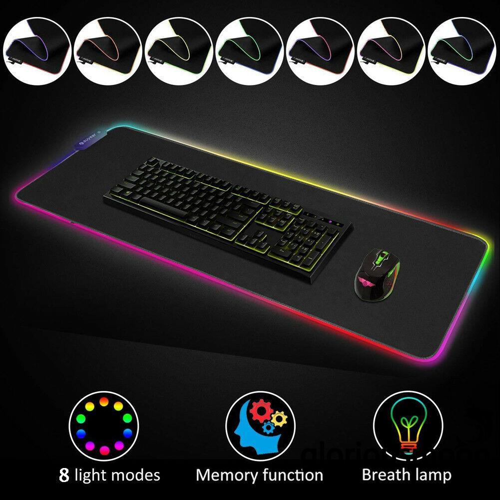 PIU-Fashion LED Colorful Gaming Mouse Mat RGB Lighting Pad Mouse Pad