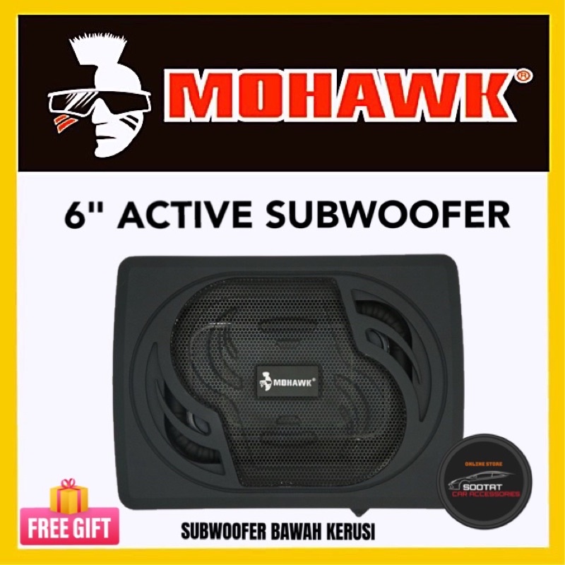 100 MOHAWK 6 inch Under Seat Active Subwoofer 250W Car Audio MU SERIES