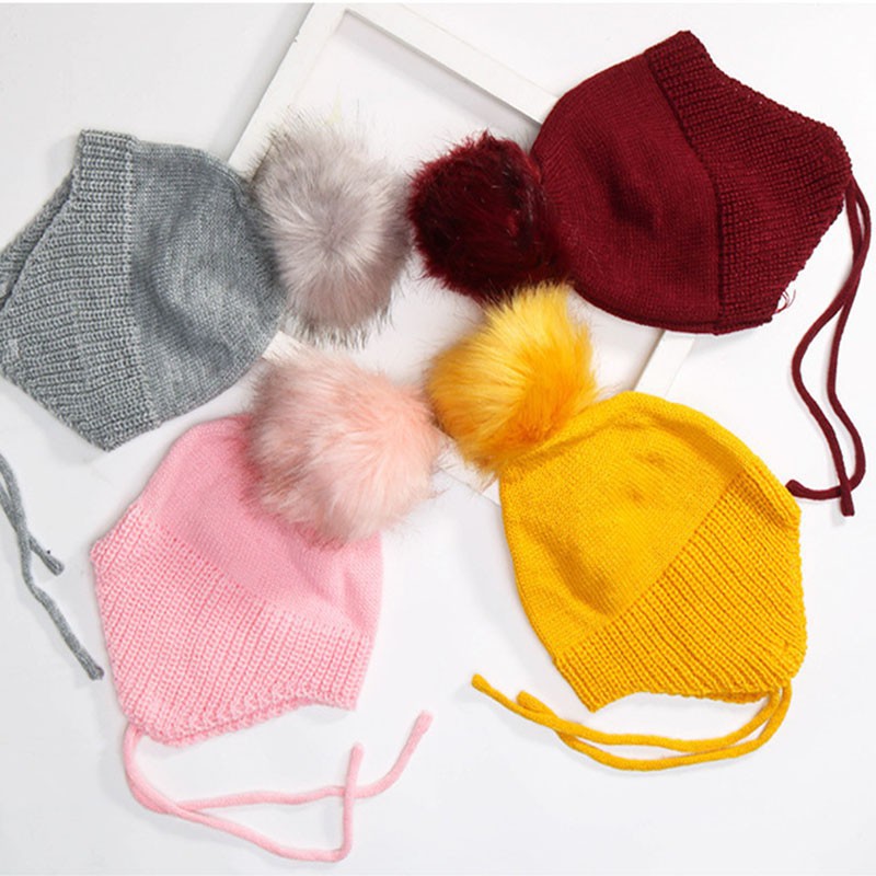 baby winter hat pom pom