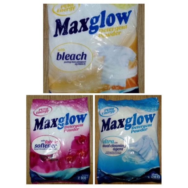 MaxGlow Detergent Powder w/fabric softener/bleach /ultra dual cleaning