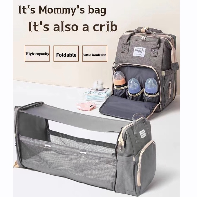 Baby bag Crib Mommy Bag 2in1 multifunctional backpack diaper bag crib