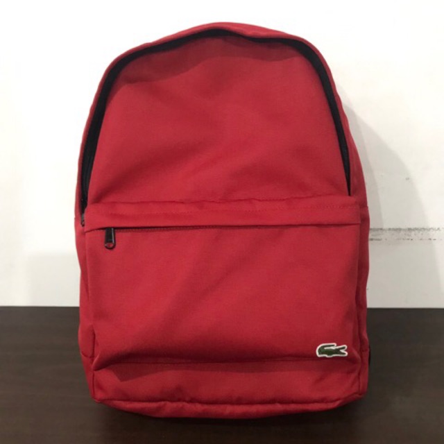 red lacoste backpack