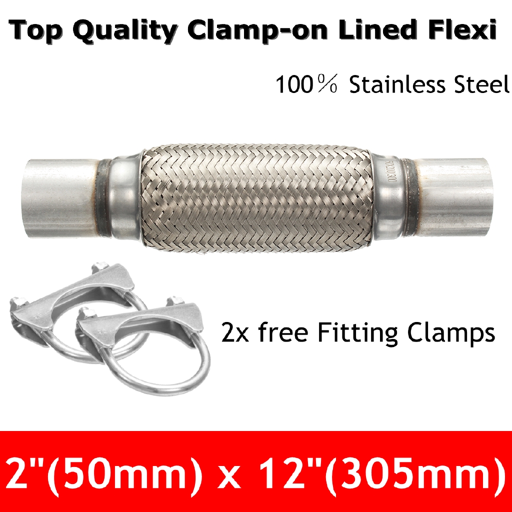 2" 1/8 x 4" Universal Lined Flex Flexi Bellow Joint for Exhaust Repair