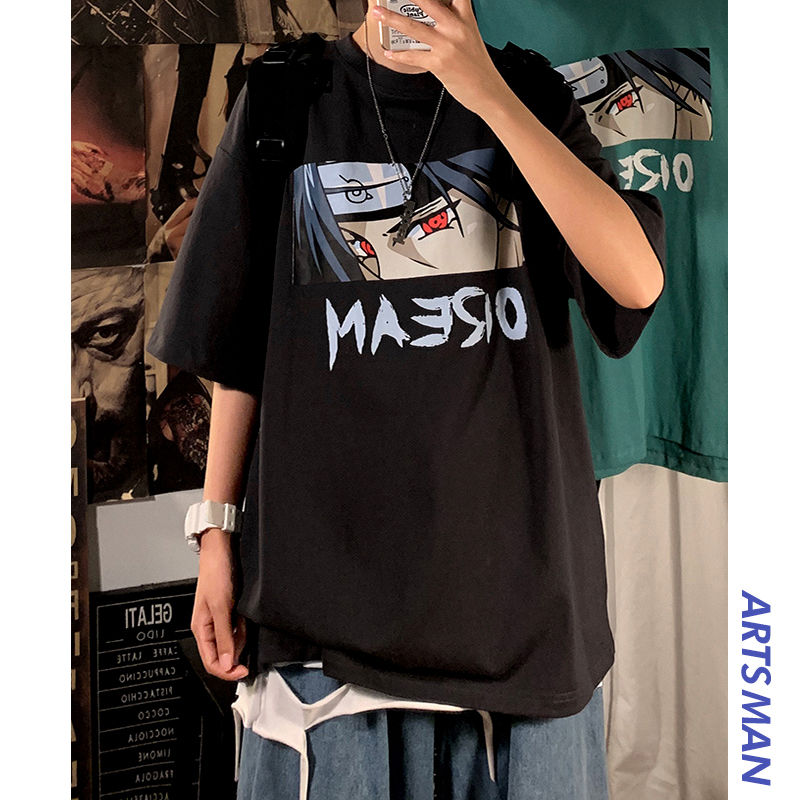 Oversized t shirts for men anime shirt Naruto printed men's top T shirt