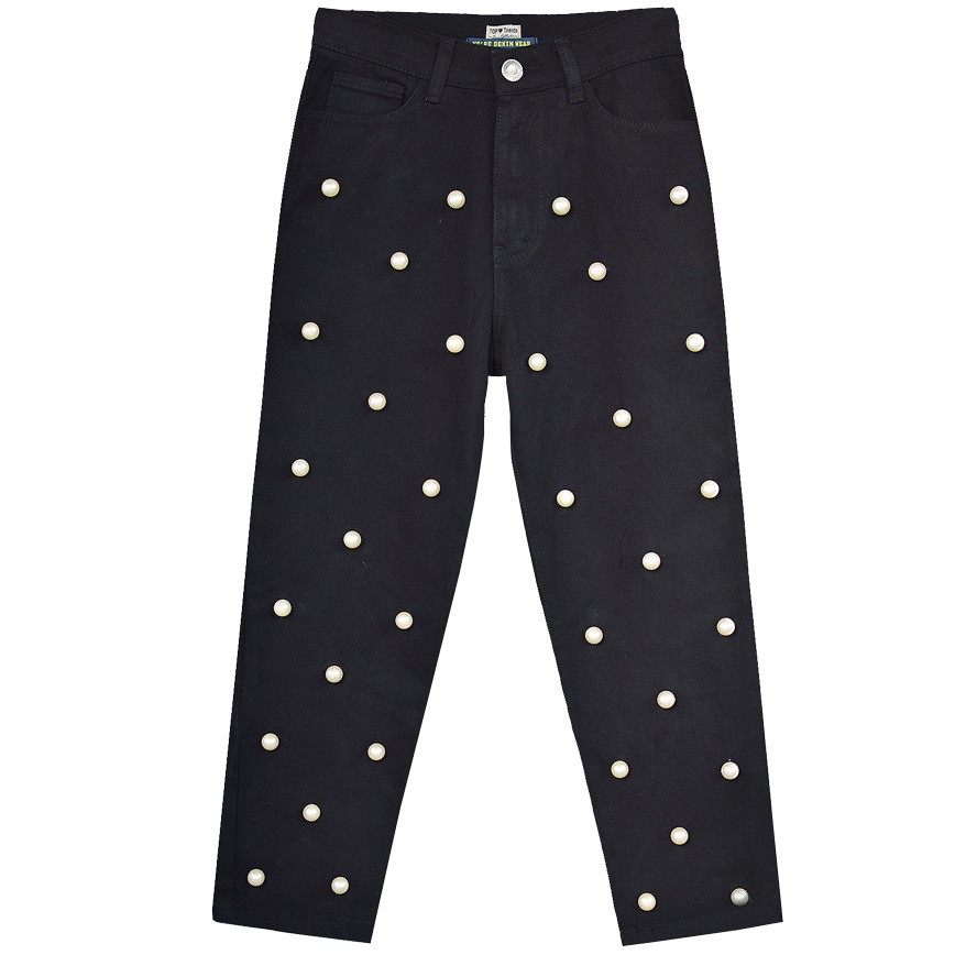 boyfriend jeans with pearls