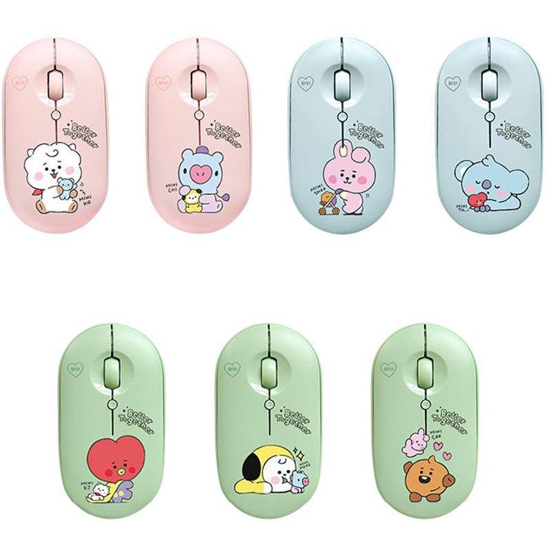 New 2022 KPOP BTS BT21 Cute Cartoons Silent wireless Computer Mouse 2