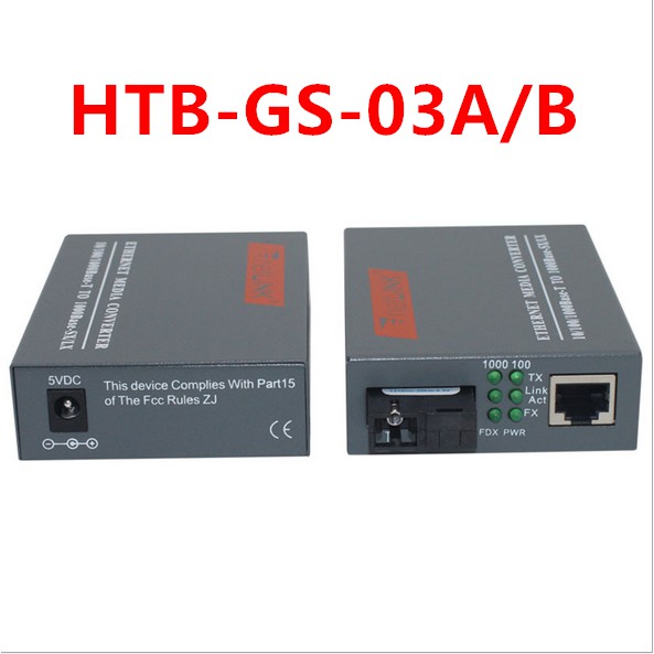 HTB-GS-03 A/B 1000Mbps Gigabit Fiber Optical Media Converter Single ...