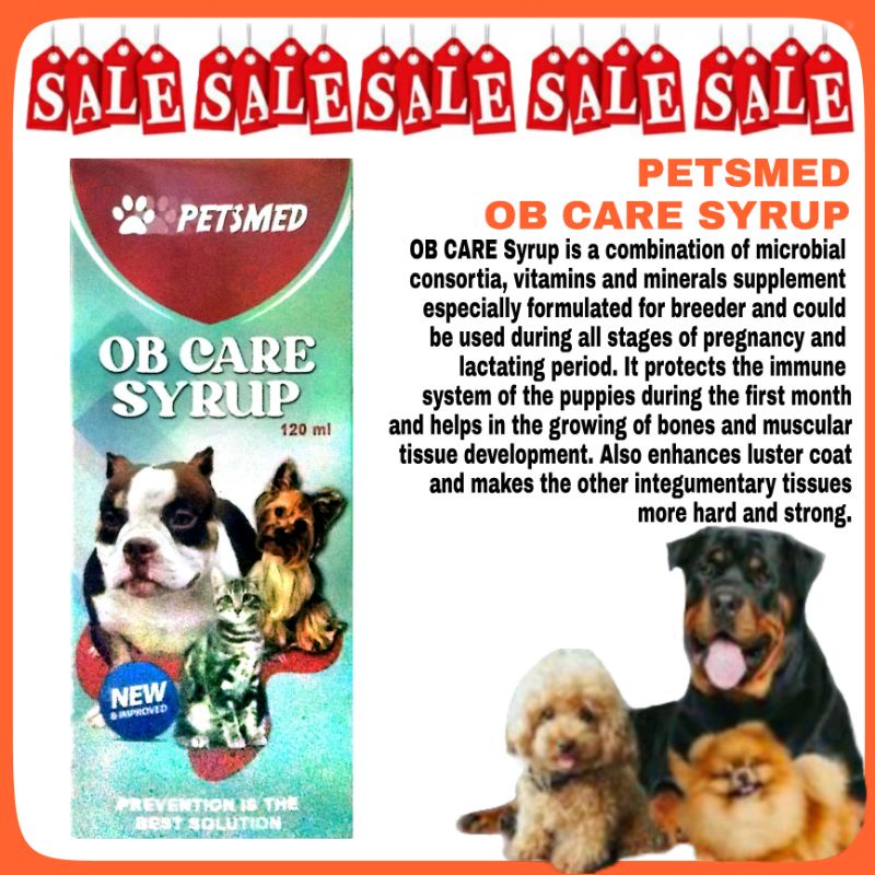 Petsmed OB Care Syrup Vitamins for pregnant & lactating dogs, cat