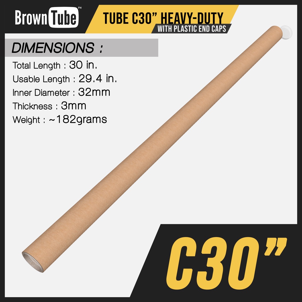 C30 Browntube 30 inches Poster Tube with Lid Mailing Paper Shopee