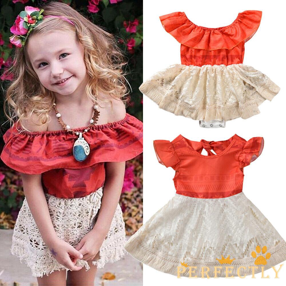 Qda New Fashion Toddler Baby Girl Moana Polynesian Princess Fancy Dress Shopee Philippines