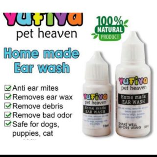 Yufiya pet heaven home made ear wash 15-30ml for dog and cats