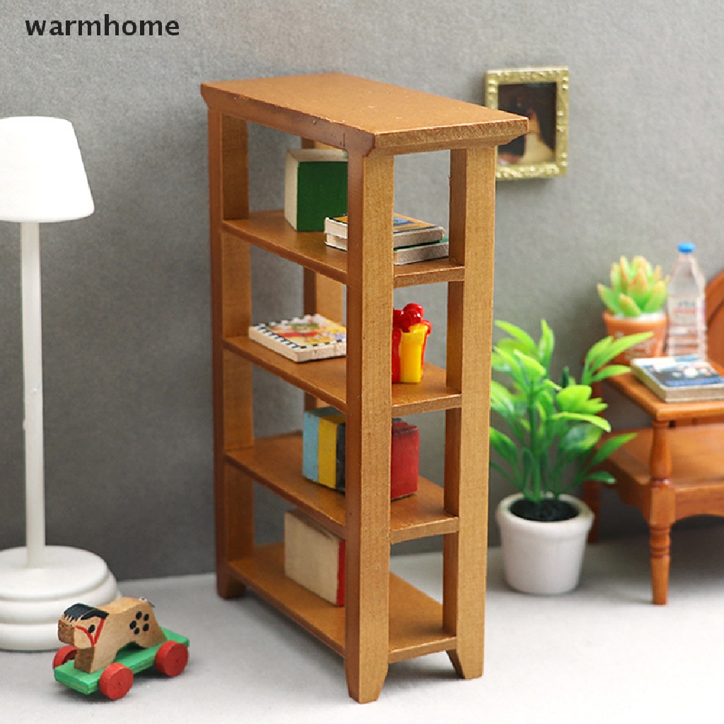 WMPH 112 Dollhouse Miniature Shelf Flower Stand Model Fourtier Storage Rack Decor WMM Shopee