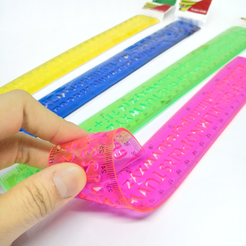 BENDABLE COLORFUL 12 INCHES FOOT RULER w/ ALPHABET NUMBERS ...