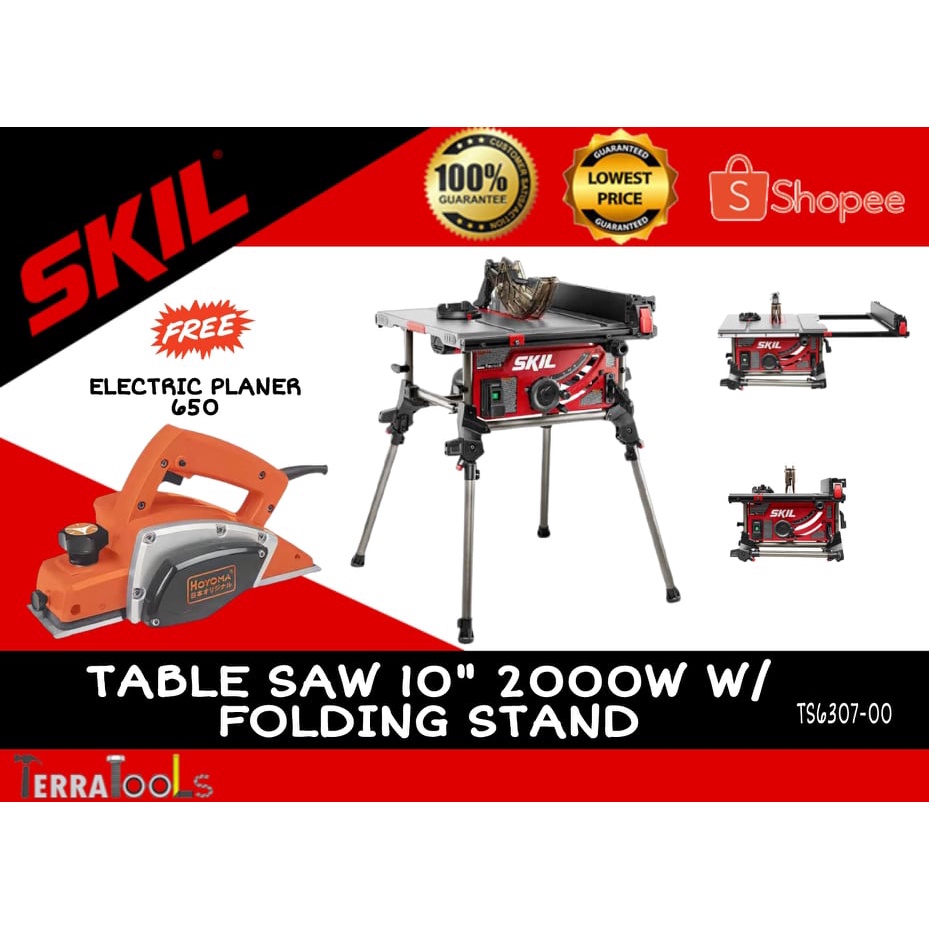 SKIL TABLE SAW 10" 2000W w/ Folding Stand (TS630700) and FREE Hoyoma