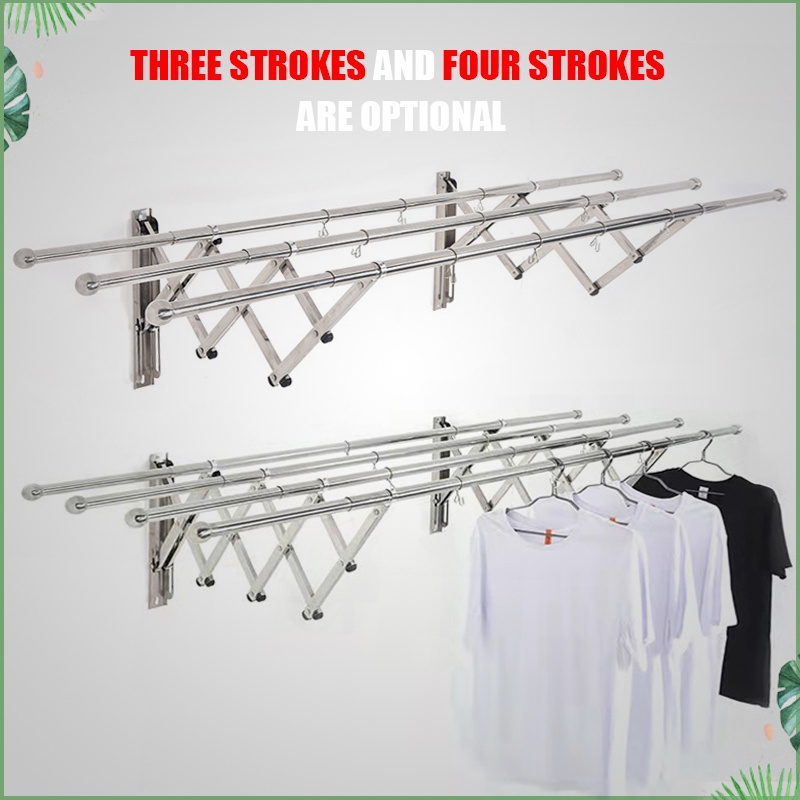 Sampayan Foldable Clothes Rack Wall Mounted Clothes Stainless Hanger Extendable sampayan outdoor dry
