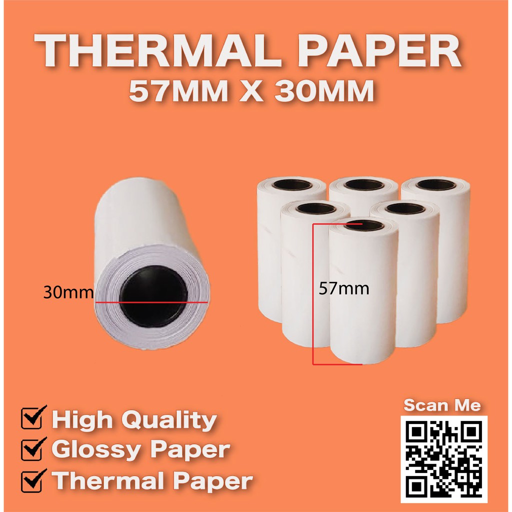 Thermal Paper Roll 57mm X 30mm Used For Pos 58mm Thermal Printer Shopee Philippines 7398