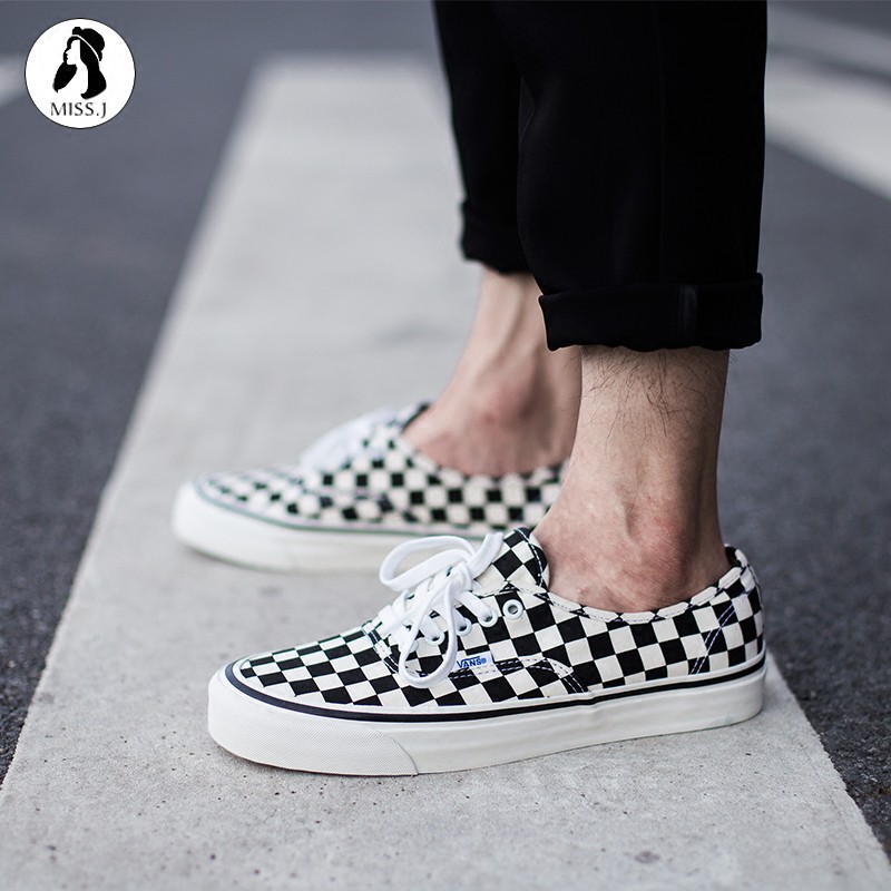 checkerboard canvas shoes