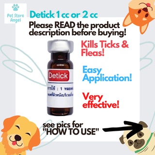 Authentic Detick Anti Tick Garapata Fleas Tick Mites for Pet Dogs and Cats