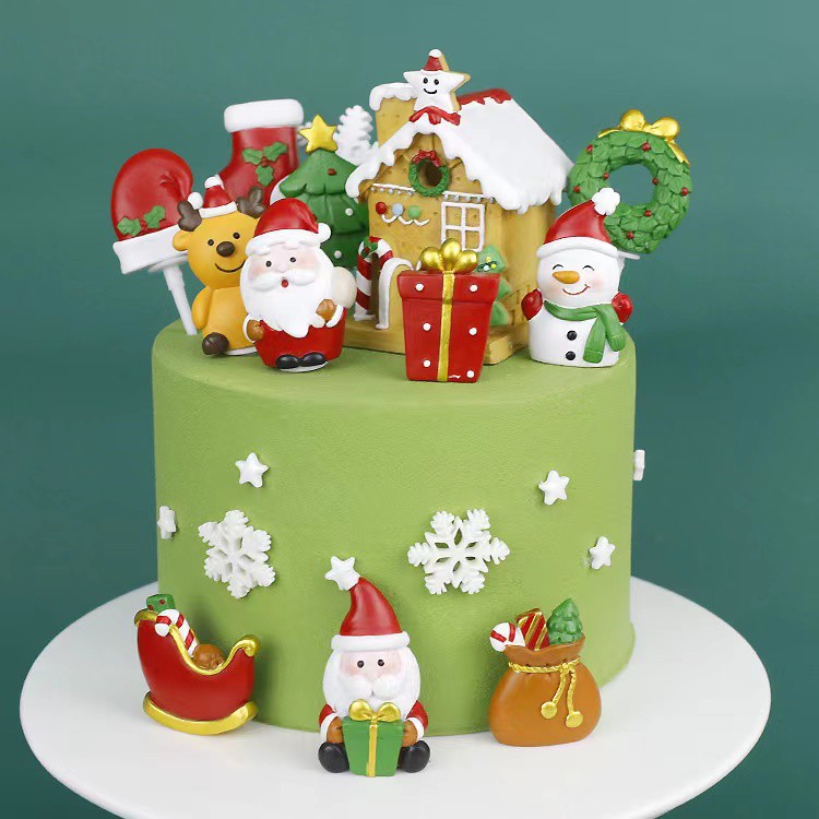 Christmas Cake Topper Cake Decoration Toppers Merry Christmas Cupcake ...