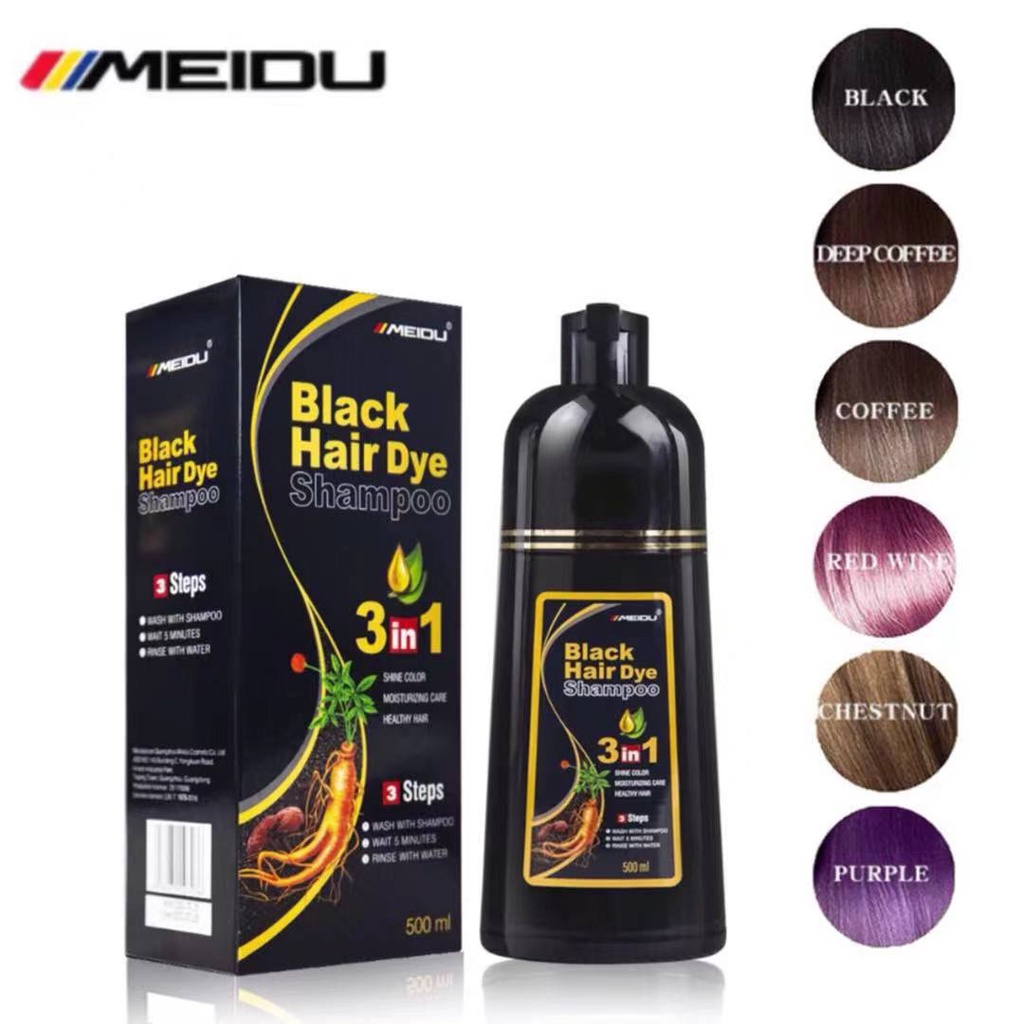 Original MEIDU 3in1 Herbal Hair Dye shampoo household bubble foam hair ...