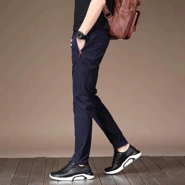 Men's Slim Fit Casual Pants Fashion Men Stretch Trousers