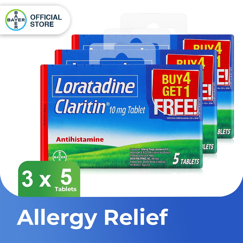 Claritin 10 NonDrowsy Allergy Relief 4+1 Pack x3 Shopee Philippines
