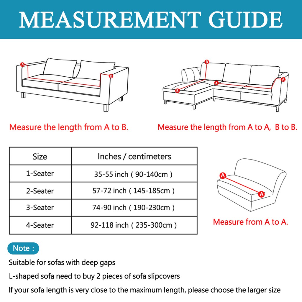 1 2 3 4 Seater Sofa Cover L Shape, How To Measure L Shaped Sofa