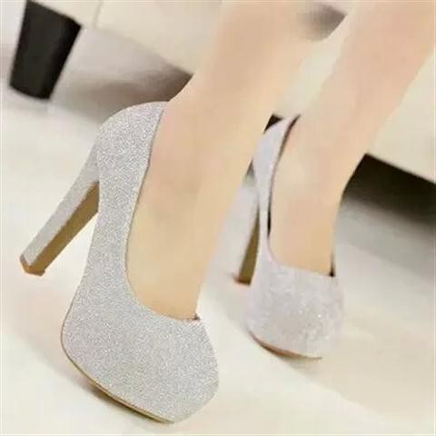 silver slipper heels