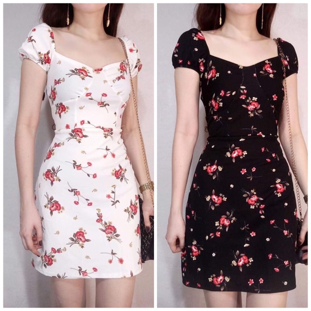 PEARL BODYCON FLORAL DRESS | Shopee ...