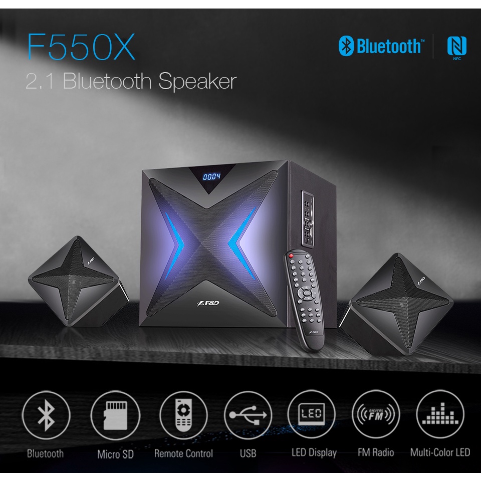 F&D F550X 2.1 Channel Multimedia Bluetooth Speakers FM Radio | Shopee  Philippines