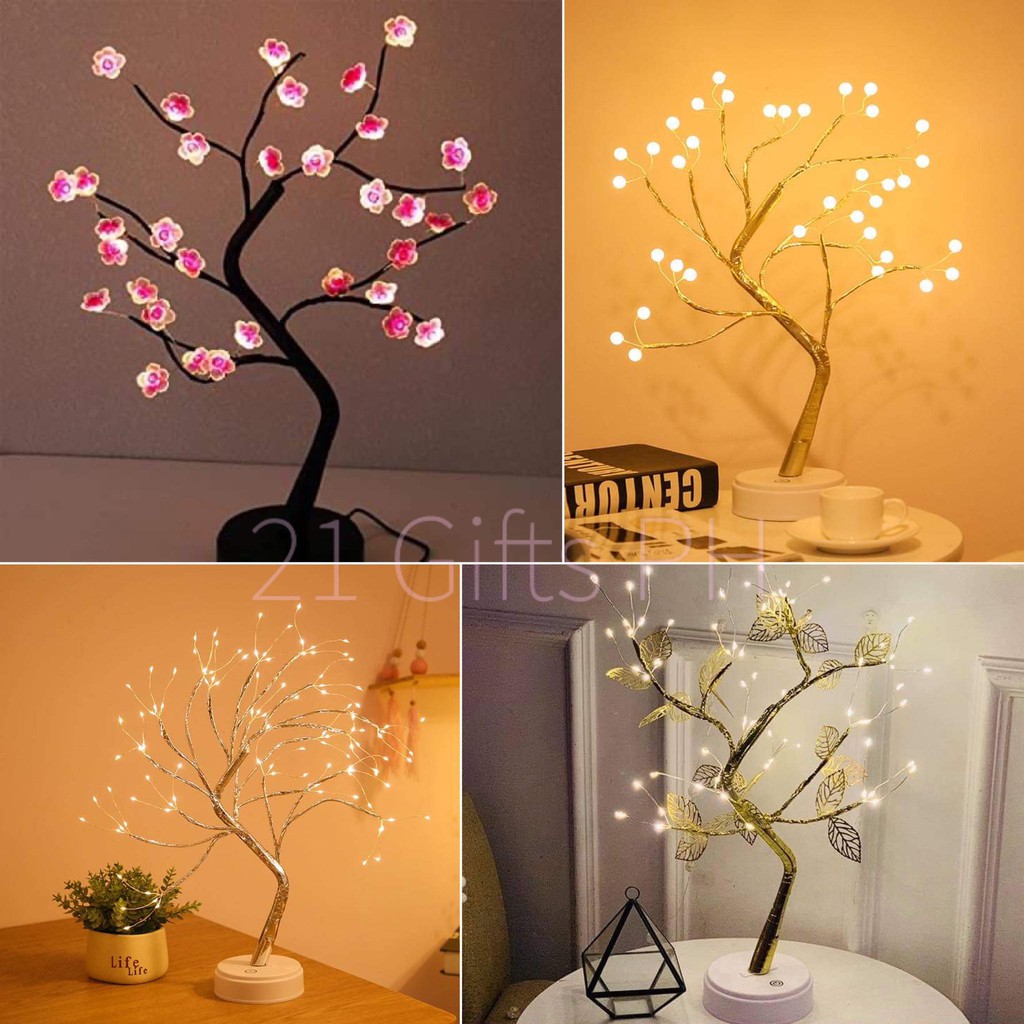 Bonsai Tree LED Lamp (50cm tall) Fairy Lights Tree Pearls Cherry