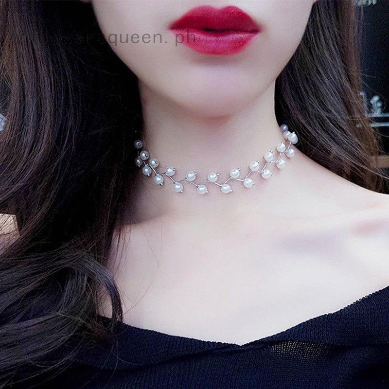 Yonhon Black Choker Necklace for Women,Gold//Siver Tone Choker Necklace with Elegant Pendant