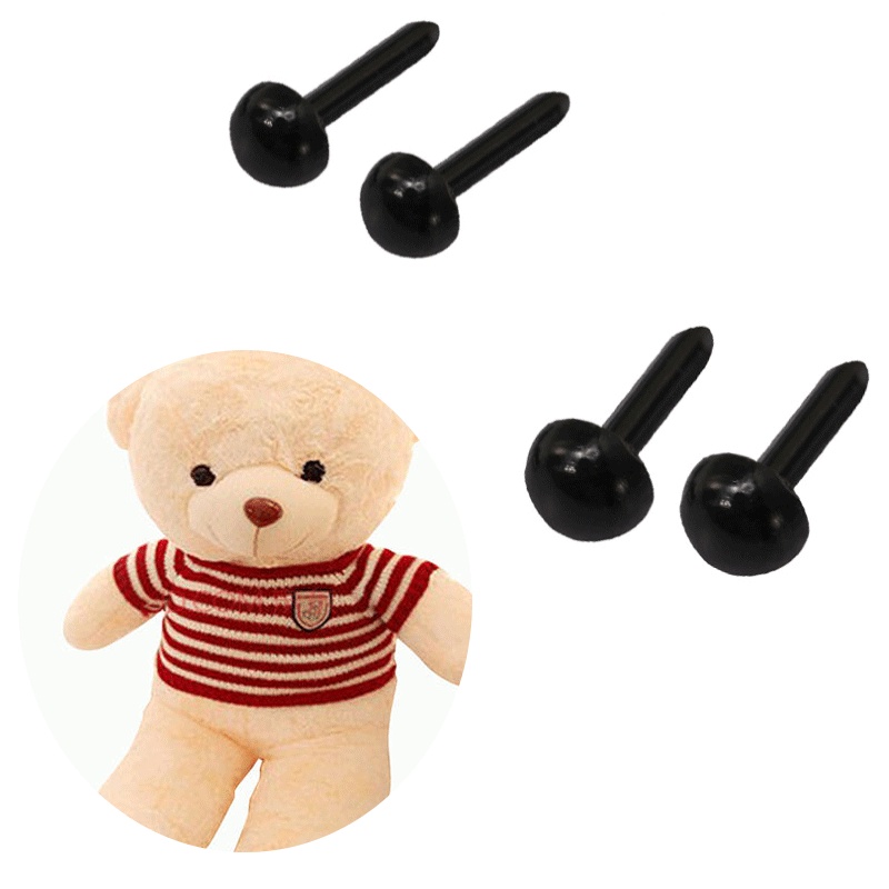 junengSO Doll Eyes 100Pcs 3mm/4mm/5mm/6mm DIY Doll Puppet Plastic Black Pin Safety Eyes for Handmade Teddy Bear Doll Craft Children Kids Toy 