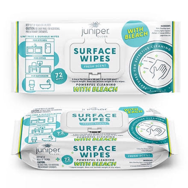 Juniper CLEAN Surface Cleaning Wipes with Bleach Shopee Philippines