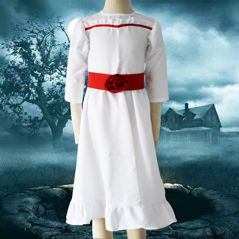 Halloween Girl Halloween Dress Doll Annabelle Cosplay Costume For Women Kids Adult Halloween Costume Horror Conjurining Shopee Philippines - annabelle demon doll halloween t shirt roblox