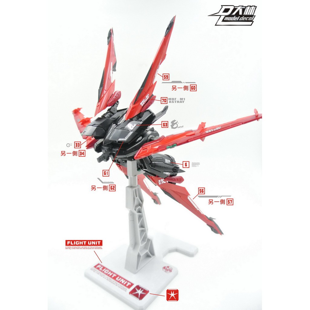 US S24 MG 1/100 Astray Red Frame Powered Red Gundam Gunpla Waterslide