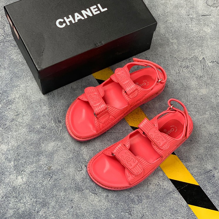 red chanel sandals