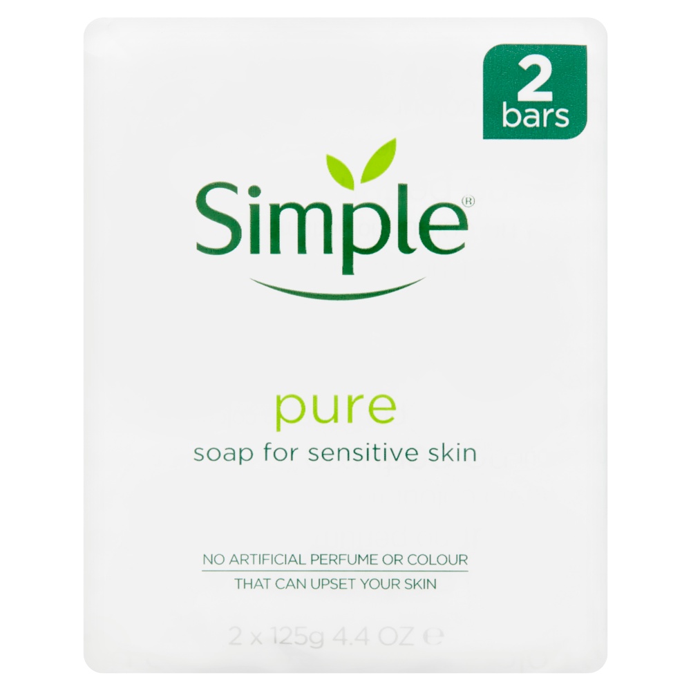 Simple Pure Soap for Sensitive Skin Twin Pack (2 Barsx125g) Shopee