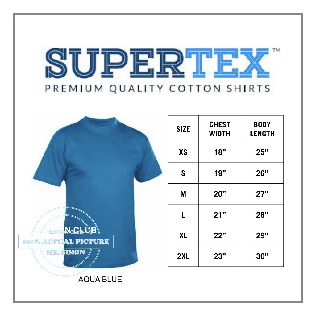 STX Round Neck Cotton Shirt (AQUA BLUE) Shopee Philippines