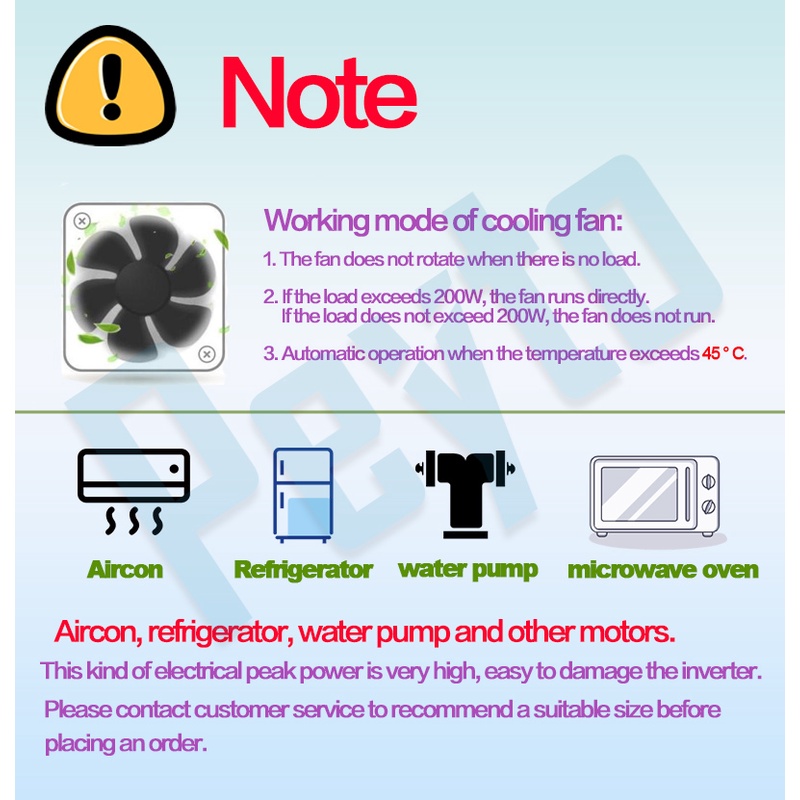 Peyto【60Hz】Solar Power Inverter Pure Sine Wave Converter DC12V / 24V to AC220V Electric Vehicle Car Home Appliance Travel outdoor use, For aircon, water pump, refrigerator, washing machine, rice cooker, microwave oven,electric drill — view 5