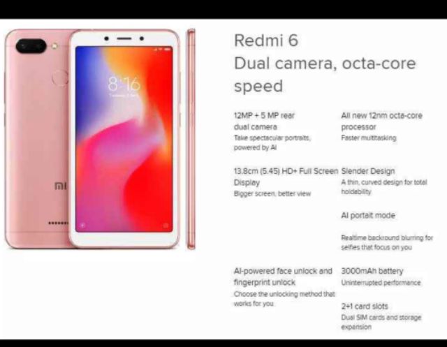 Xiaomi Redmi 6 32gb Fingerprint Shopee Philippines