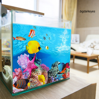 bigdarkeyes Aquarium Background Poster Ocean Self-adhesive Fish Tank Backdrop Sticker Decor