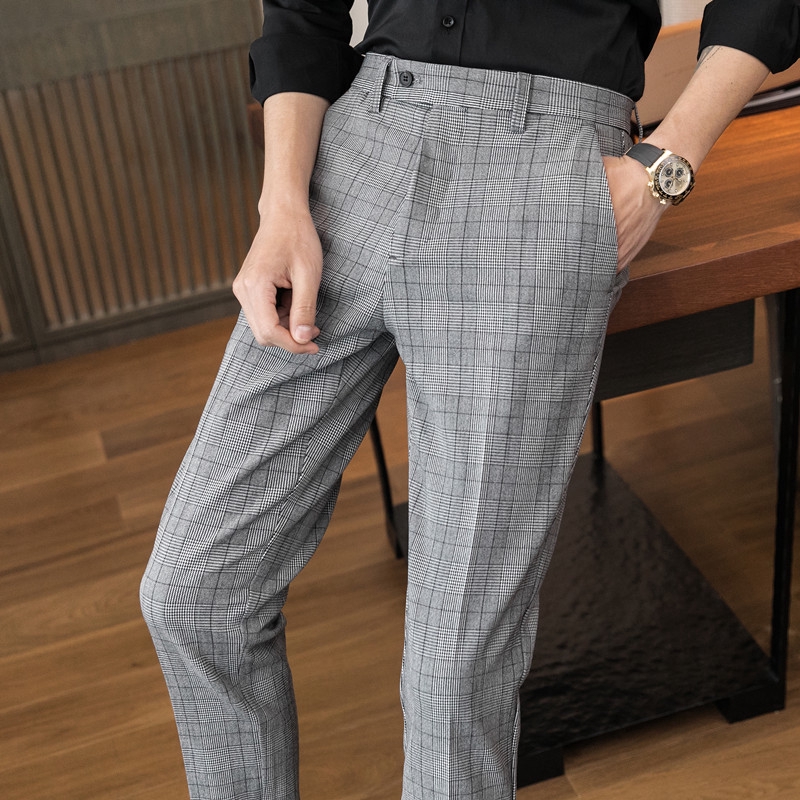 plaid pants male
