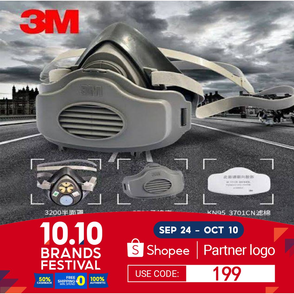 3M 3200 Respirator Gas Mask with KN95 KN95 Replacement Filters Shopee Philippines