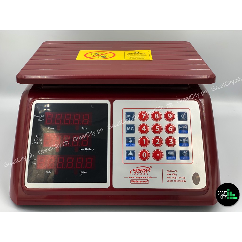 General Master Waterproof Digital Weighing Scale 30 Kg. | Shopee