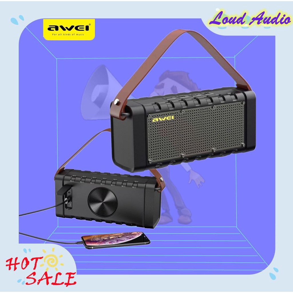Awei Y668 Bluetooth Speaker Bass Stereo Sound Indoor/Outdoor Wireless