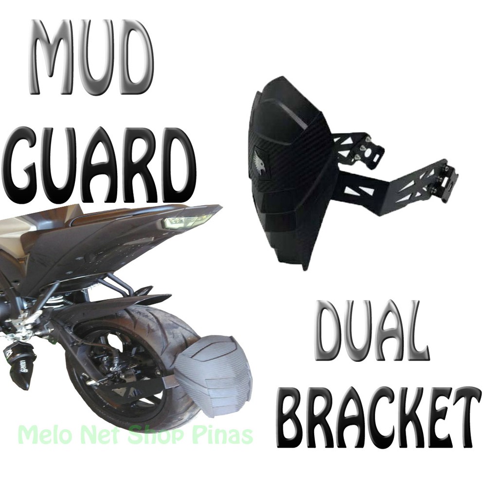 Motorcycle Mudguard Dual Bracket Universal Carbon Black Shopee