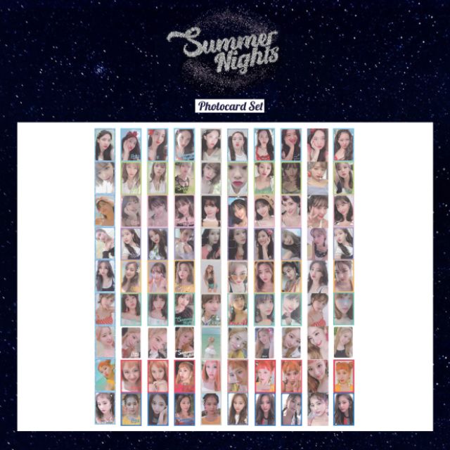 All 90 Pcs Twice Summer Nights Dance The Night Away Album Photocard Replicard Shopee Philippines