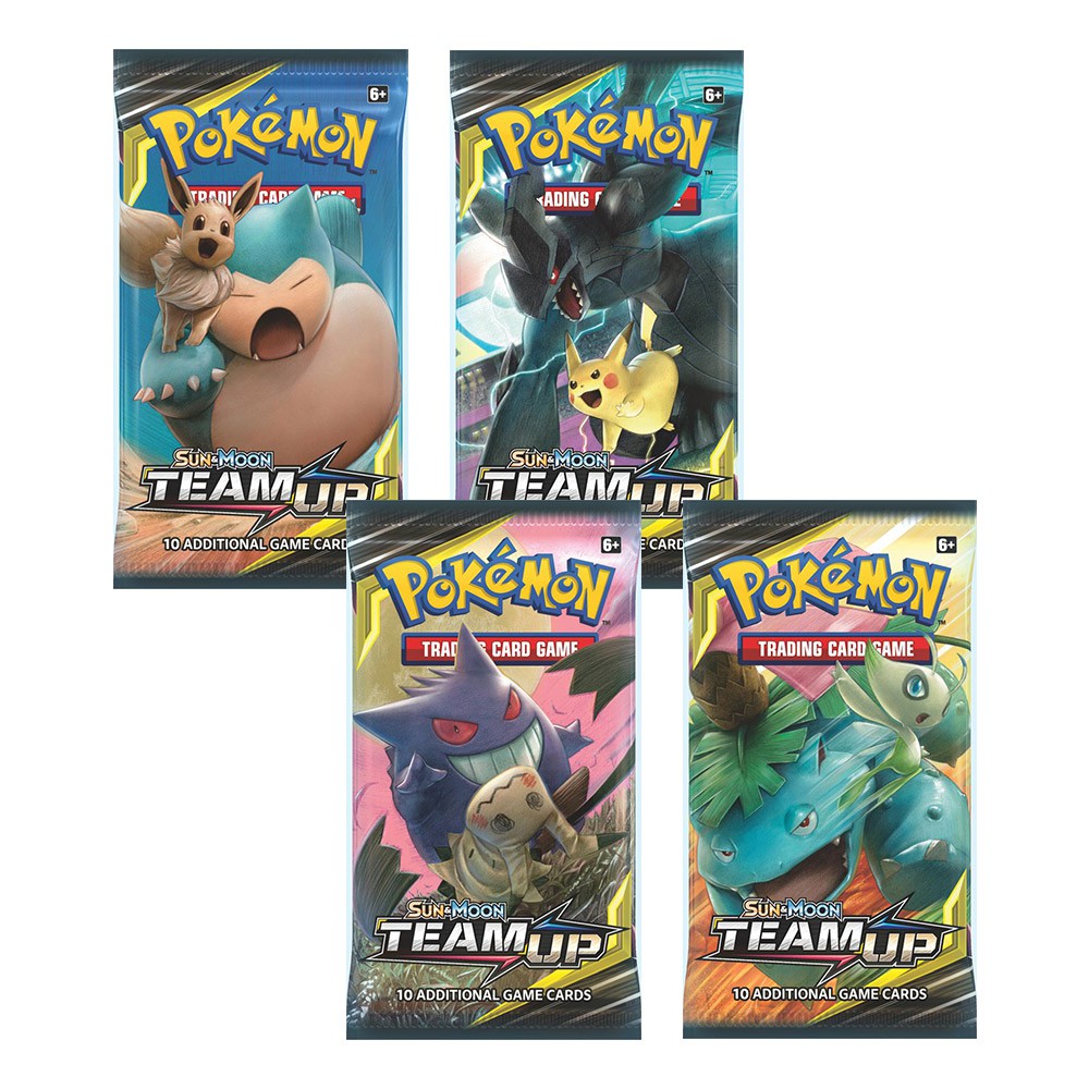 Toys & Hobbies POKEMON Sun & Moon TEAM UP 3 Card Booster Packs LOT OF 8  PACKS NEW Collectible Card Games