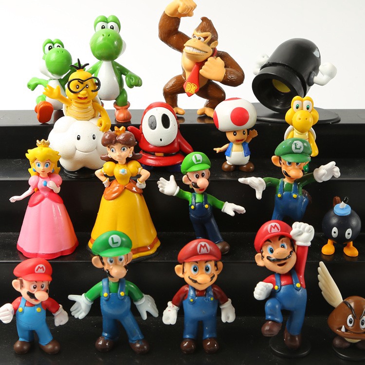 Super Mario Bros Lot 18 pcs Action Figure Doll Playset Figurine Gift Collection
